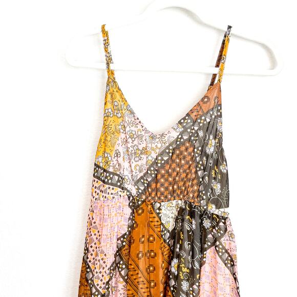 Raga Jenya Brown Boho Patchwork Maxi Dress NWT Sz M - Picture 11 of 13